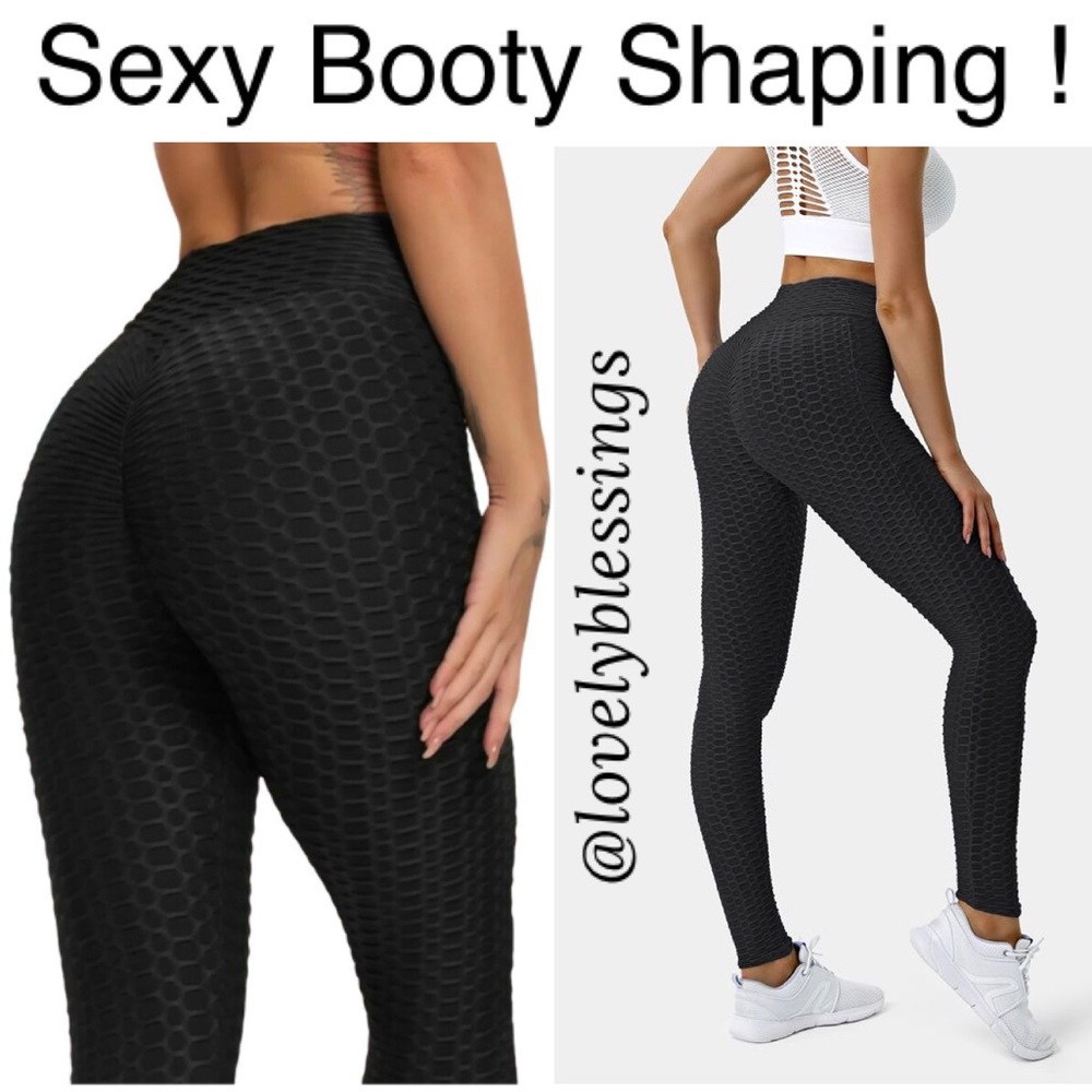 Booty Scrunch Lux Contour Booty Shaping Black Leggings Yoga Pants Size Medium